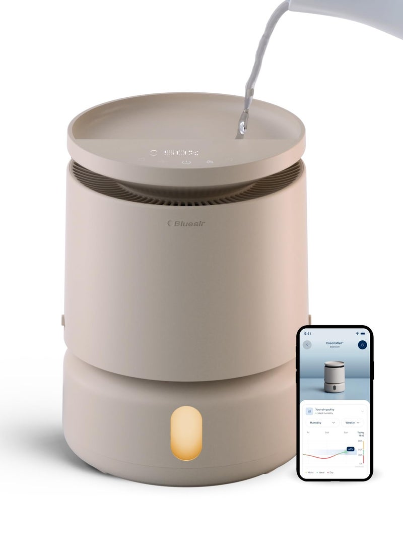 Blueair Room Humidifier - DreamWell - 48Hr Top-Fill Mist-Free InvisibleMist Technology Aroma Stone for Essential Oils and Soothing Mood Lighting - Quiet Operation for Bedroom and Home Use - Beige - Image 1